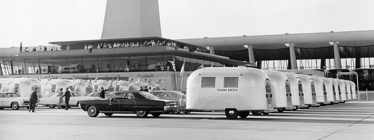 Airstream travel trailers during Caravan America