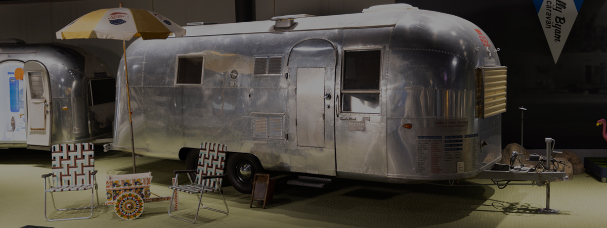 Vintage Airstream travel trailer at Heritage Center